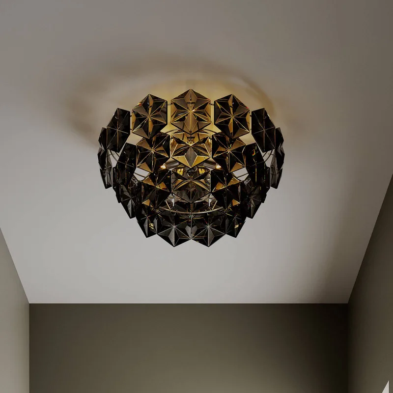 Monarque plafondlamp, chroom/zwart de By Rydéns en Noir, Chrome – photo du produit