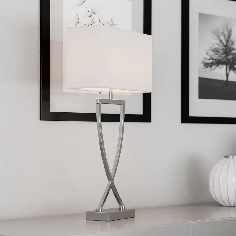 Omega tafellamp chroom/wit hoogte 52cm by By Rydéns in Chrome, White – product photo