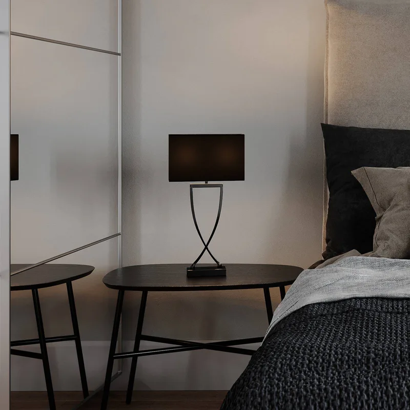 Omega tafellamp chroom/zwart hoogte 52cm by By Rydéns in Chrome, Black – product photo 2 of 2