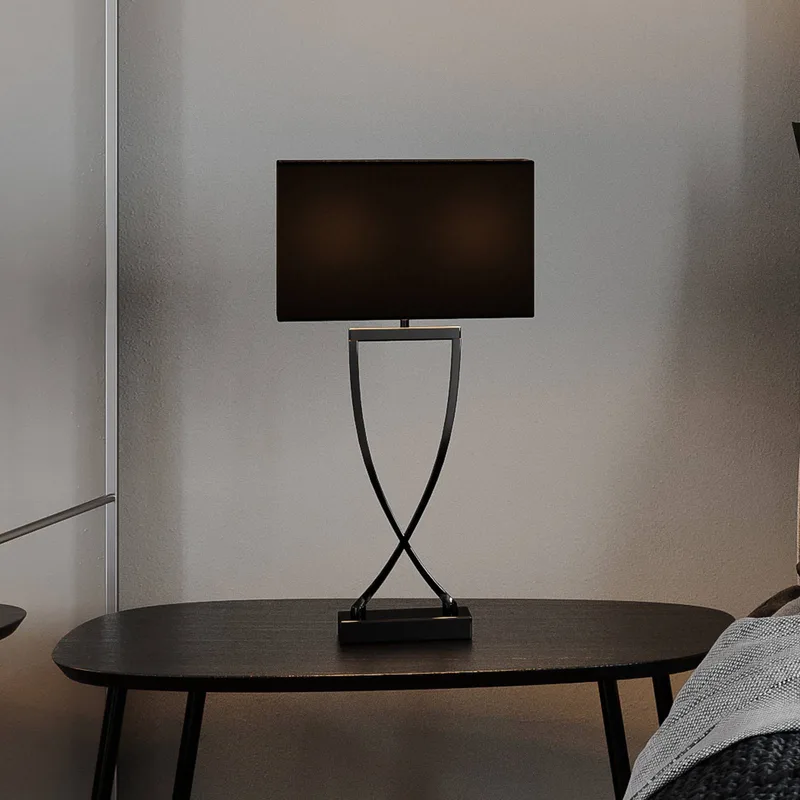 Omega bordslampa krom/svart höjd 52cm från By Rydéns i Krom, Svart – produktbild