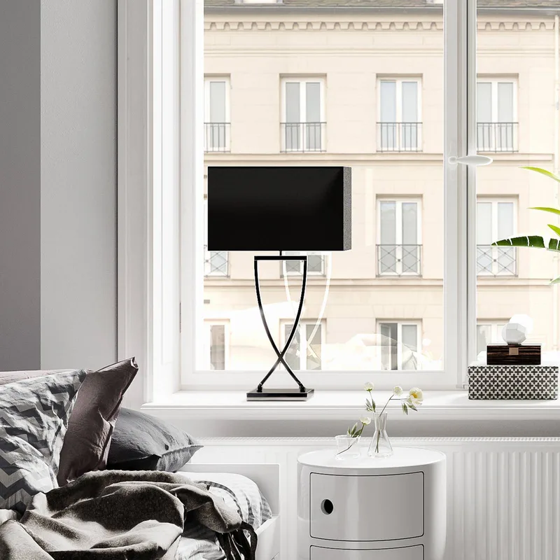 Omega tafellamp chroom/zwart hoogte 69cm by By Rydéns in Chrome, Black – product photo