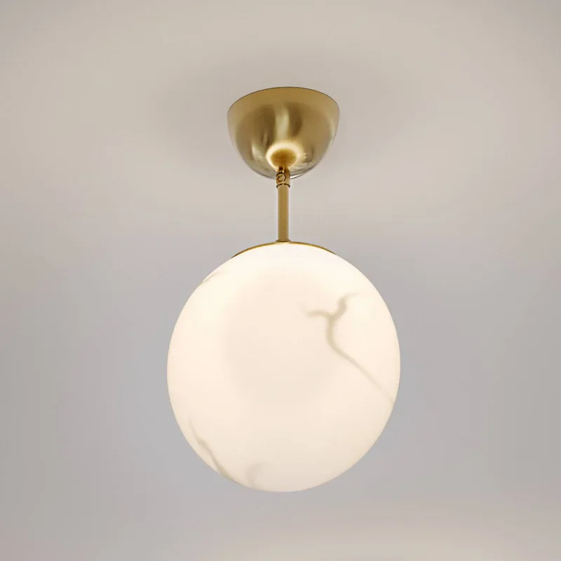plafondlamp Bellagio, messing/wit, 1-lamp, glas de By Rydéns en Blanc, Laiton – photo du produit