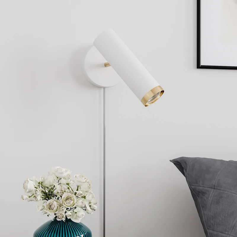 Puls wandspot 1-lamp met stekker van By Rydéns in Mat wit, Goud – productfoto