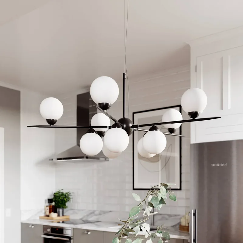 Punto hanglamp, 10-lamps de By Rydéns en Noir, Blanc – photo du produit