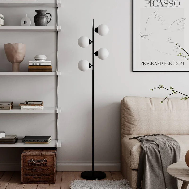 Punto vloerlamp, 4-lamps by By Rydéns in Black, White – product photo