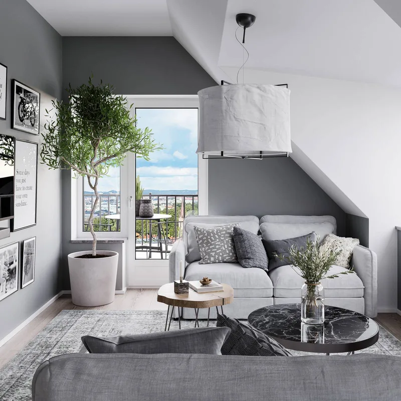 Softy hanglamp linnen kap Ø 60 cm van By Rydéns in Zwart, Wit – productfoto