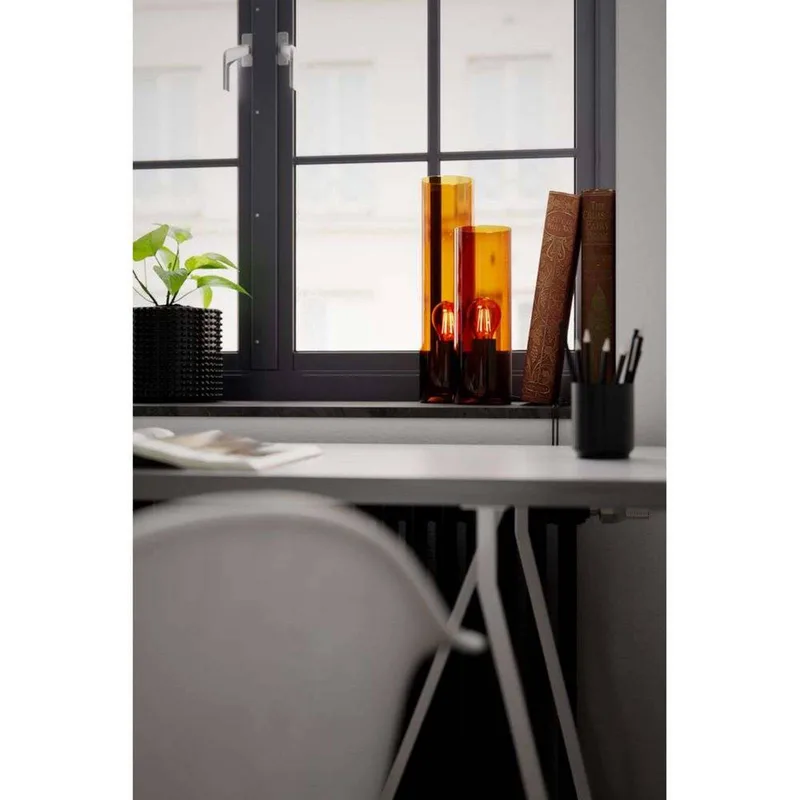 tafellamp Flake, hoogte 40 cm, glas, E27 by By Rydéns in Cognac – product photo