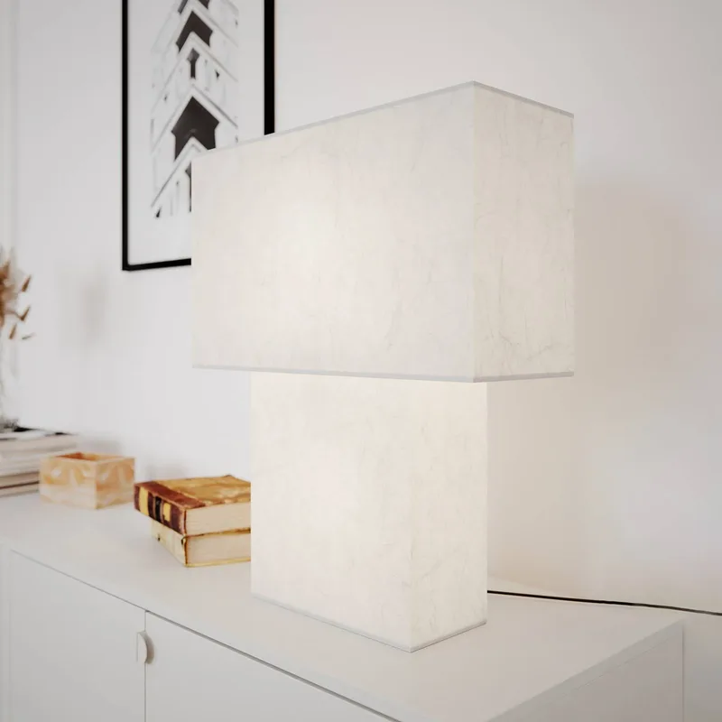 tafellamp iSquare, hoogte 50 cm fra By Rydéns i Hvid – produktbillede