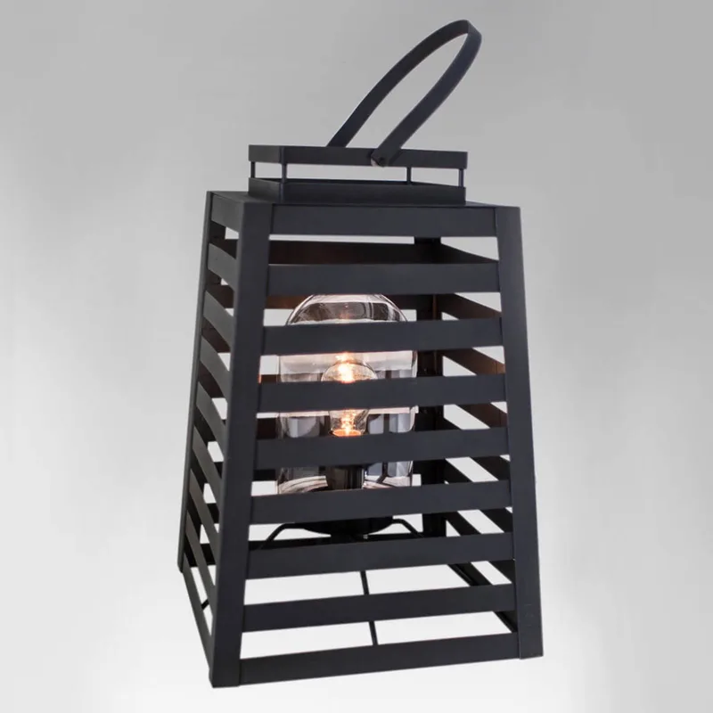 Terraslamp Yankton in lantaarnvorm van By Rydéns in Zwart, Transparant – productfoto