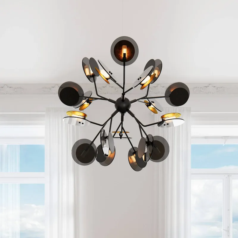 Turno hanglamp, zwart 18-lamps van By Rydéns in Mat zwart – productfoto