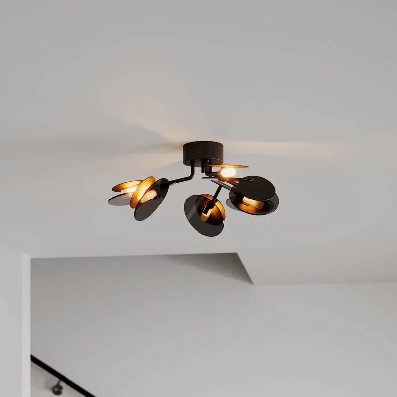 Turno plafondlamp, zwart 6-lamps by By Rydéns in Mat zwart – product photo