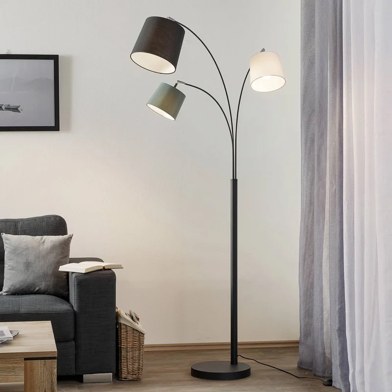 vloerlamp Foggy, 3-lamps, zwart by By Rydéns in Black, Grey, White – product photo