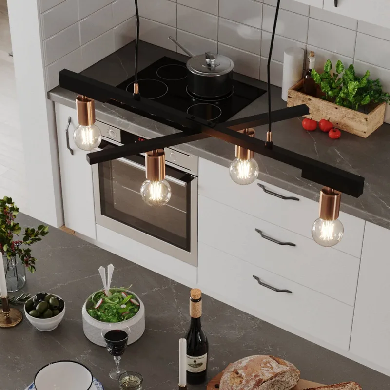 Zeona hanglamp, 4-lamps van By Rydéns in Zandzwart – productfoto 3 van 3