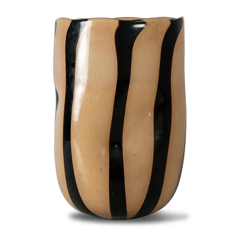 Curt Vase 30cm Schwarz-beige van Byon – productfoto