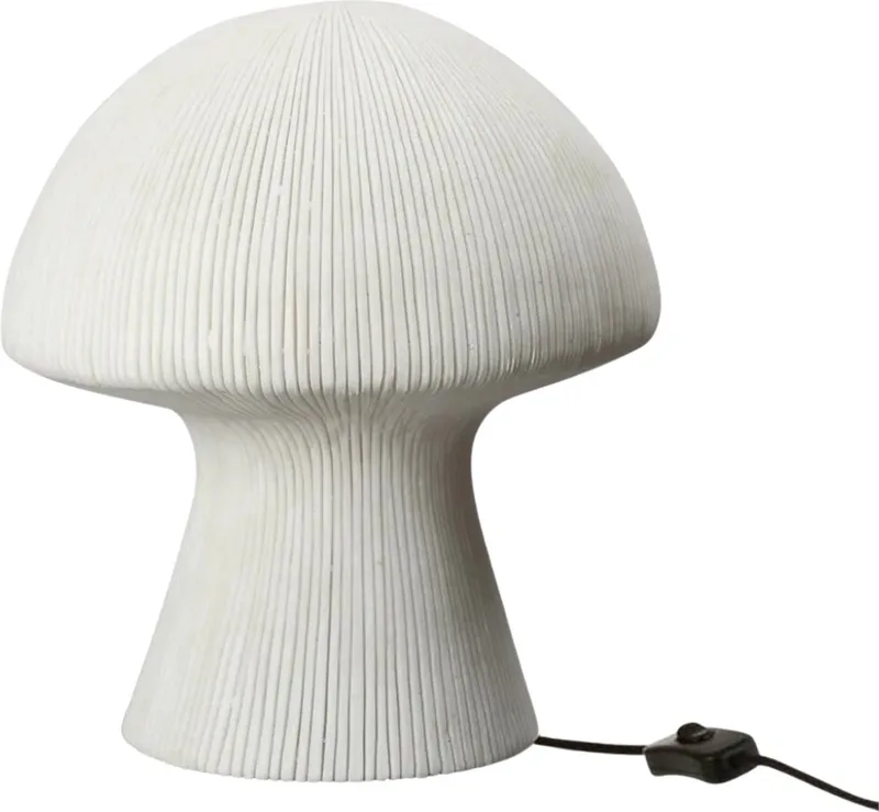 Design Tafellamp Mushroom | Crème Paddenstoel Lamp van Zandsteen – 30 cm | Scandinavisch – E14 – ByOn by Byon in Wit – product photo