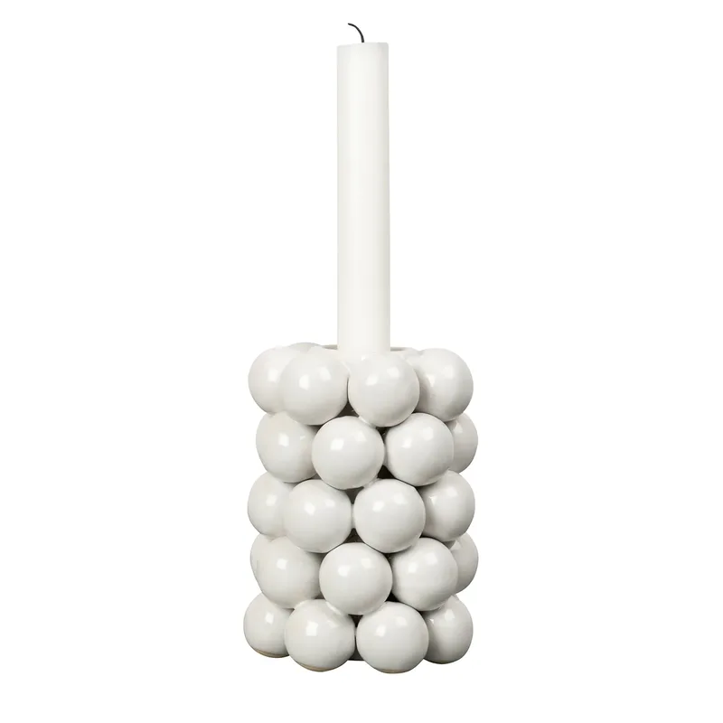 Globe Kerzenhalter 13,5cm Weiß by Byon – product photo
