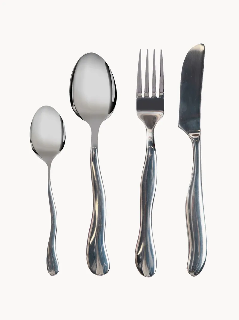 Hoogglans gepolijste bestekset Waverly met bewerkte handvatten, 4 personen, 16-delig by Byon – product photo