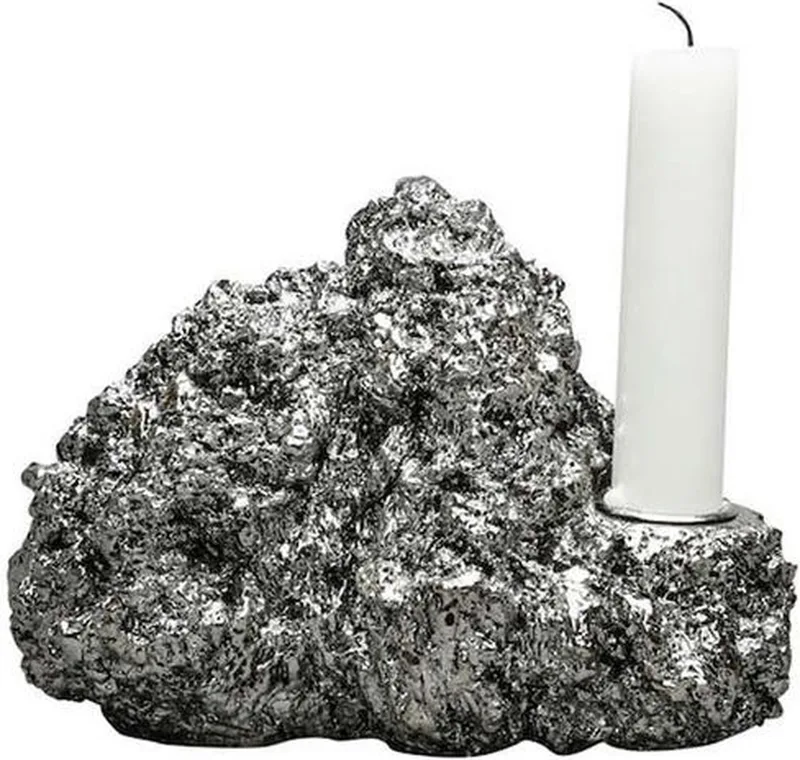 Kaarsenhouder Mineraal Zilver by Byon in Mineraal Zilver – product photo