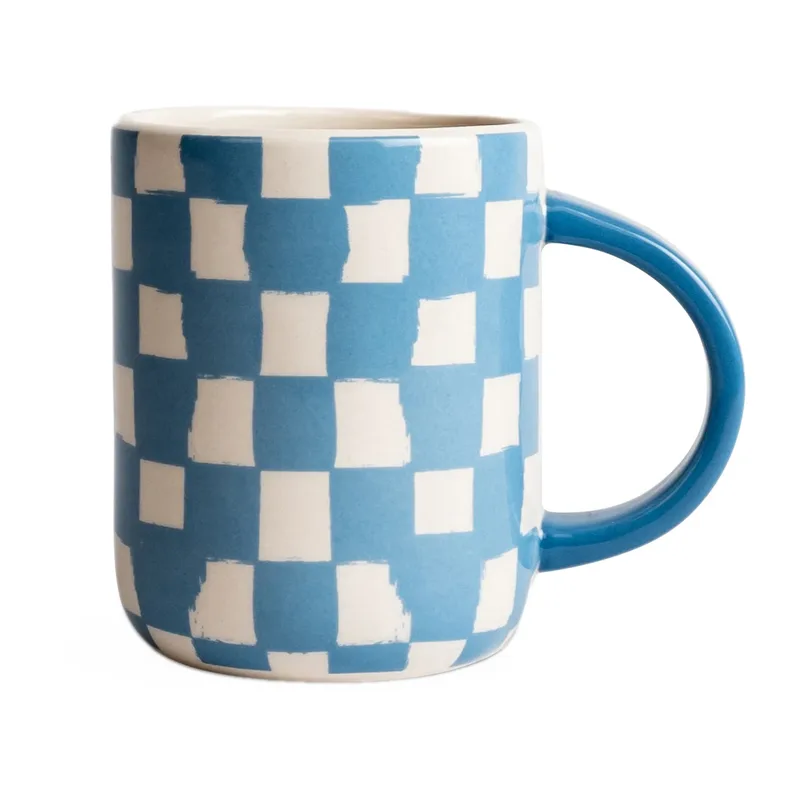 Liz Tasse check 28 cl Blau-Weiß van Byon – productfoto