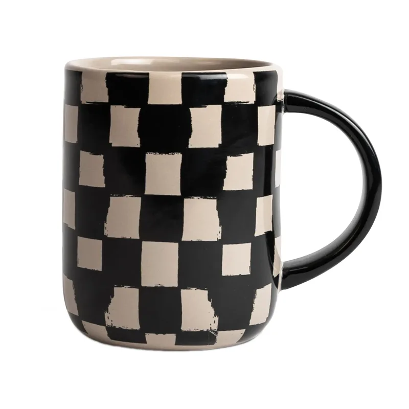 Liz Tasse check 28 cl Schwarz-Beige by Byon – product photo