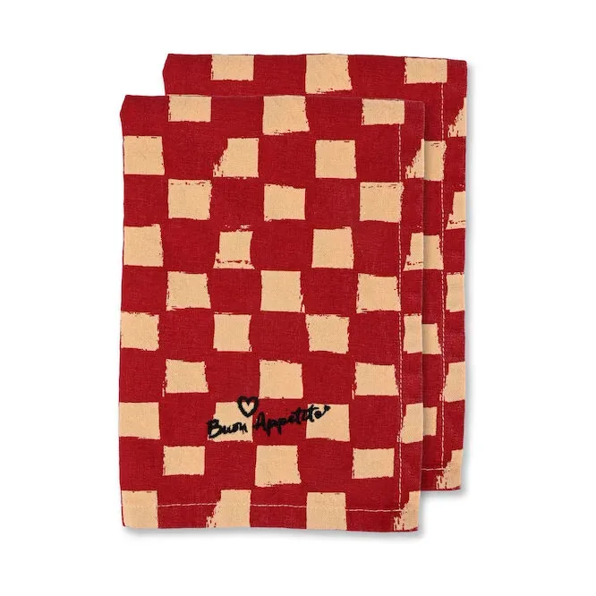 Love Serviette 45x45 cm 2er-Pack Rot-Sand by Byon – product photo