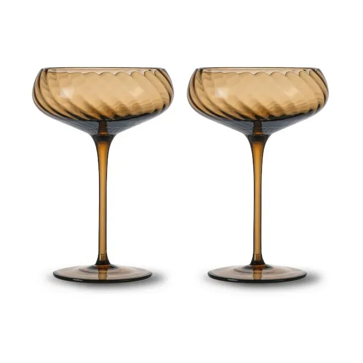 Opacity Champagnerglas 30 cl 2er-Pack Braun by Byon – product photo