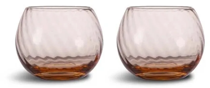 Opacity water / dessert glas set van 2 22cl peach de Byon en Oranje – photo du produit
