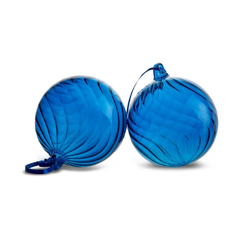 Opacity Weihnachtsbaumkugel M Ø8 cm 2er-Pack Blau by Byon – product photo