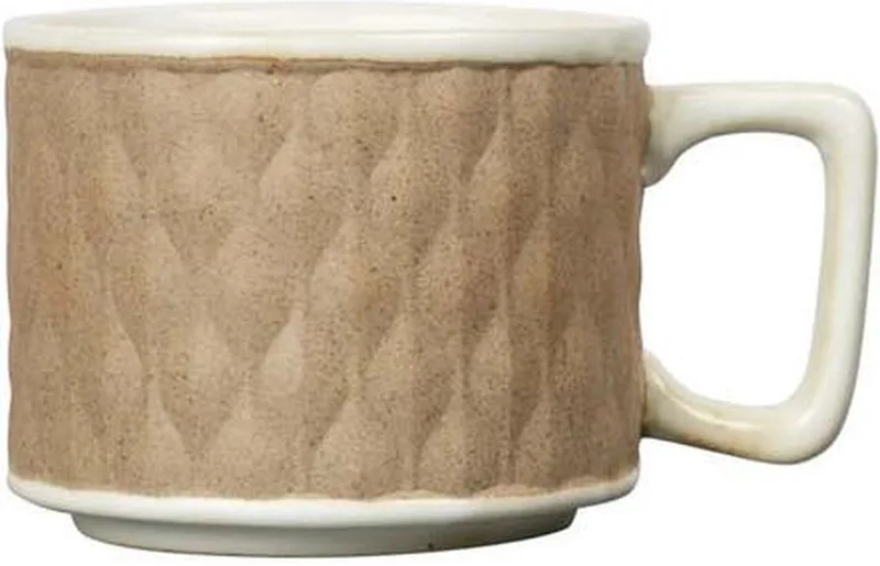 set 6 x Koffiekopje - Scandinavisch design - Beige/wit by Byon in Wit,Beige – product photo