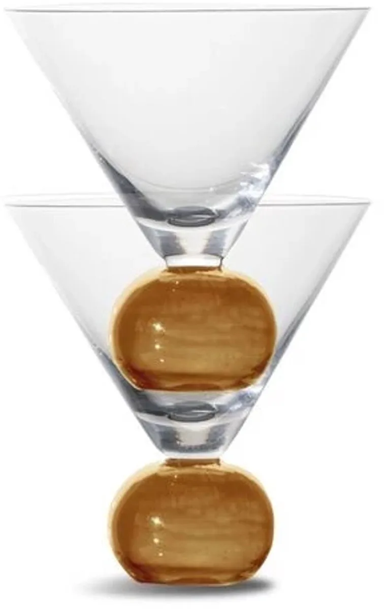 Spice glas set van 2 24cl clear / amber von Byon in Oranje – Produktfoto