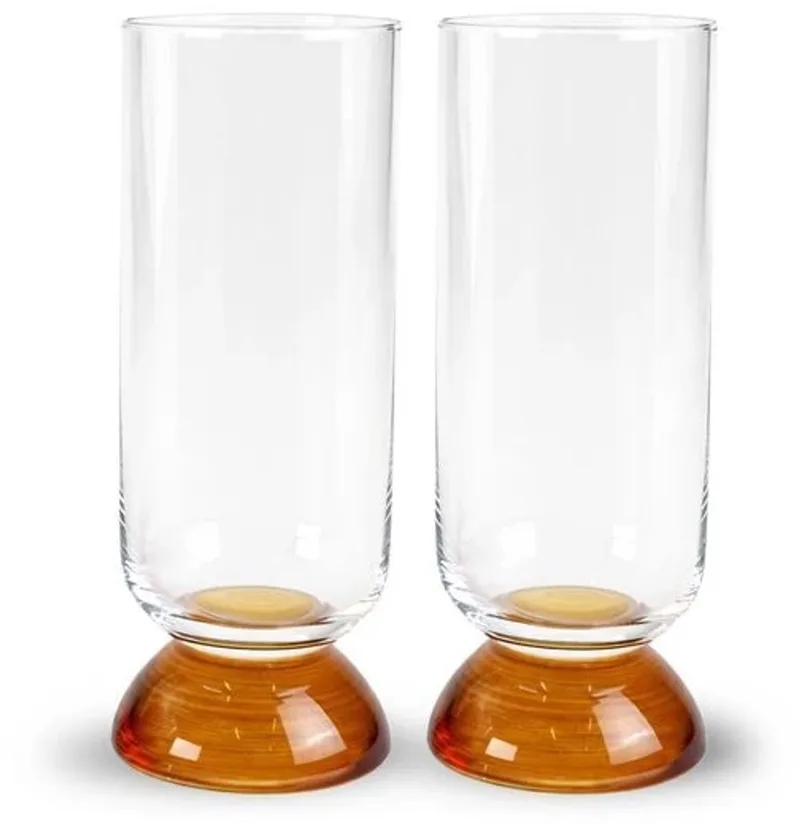 Spice hoog glas set van 2 38cl clear / amber by Byon in Oranje – product photo