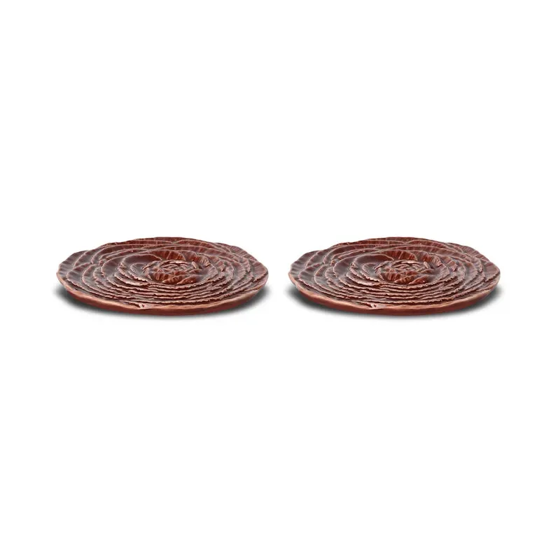Veggie Glasuntersetzer Ø10 cm 2er-Pack Weinrot från Byon – produktbild