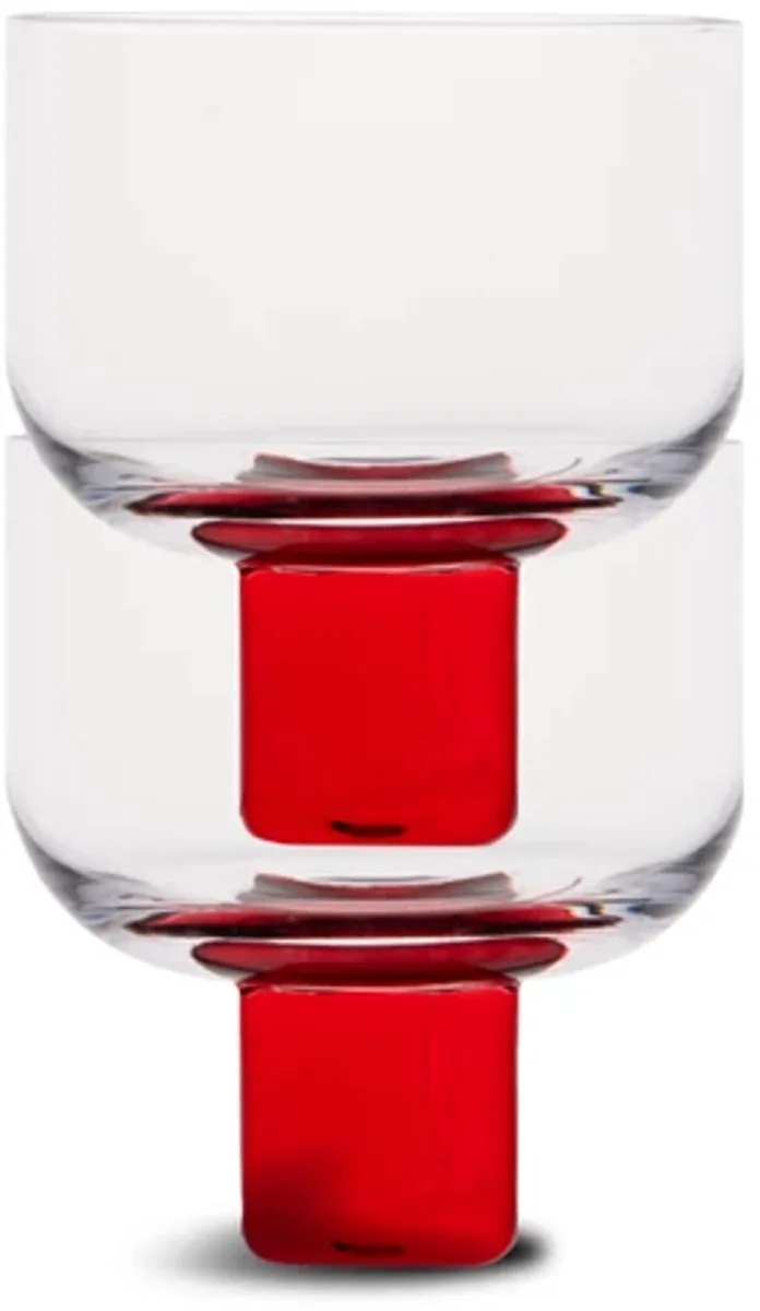 Victoria glas op voet set van 2 35cl helder by Byon in Rood – product photo