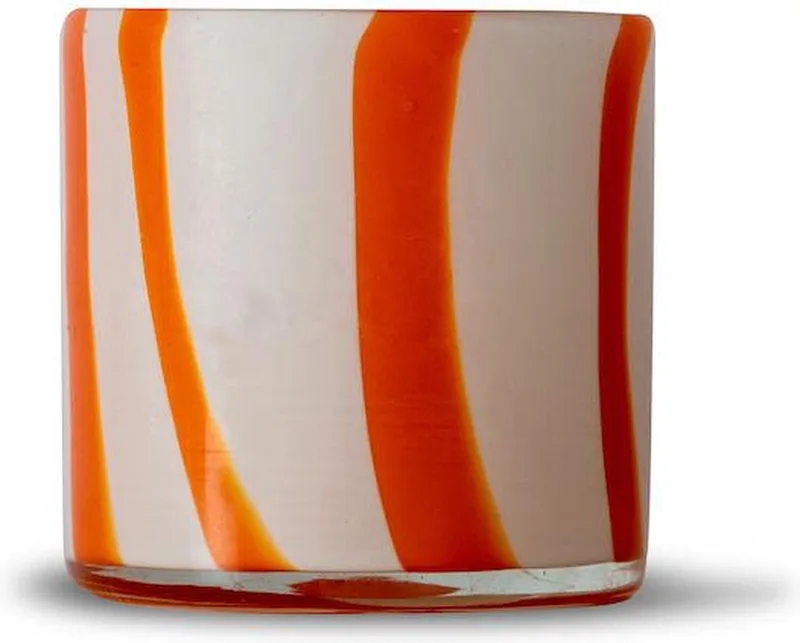 Waxinelichthouder Calore Curve Xs (Oranje/Wit van Byon in Oranje – productfoto