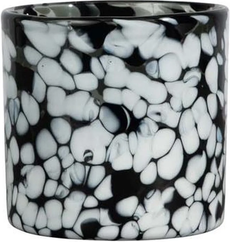 Waxinelichthouder 'Calore' (XS, Zwart) by Byon in Zwart/wit – product photo