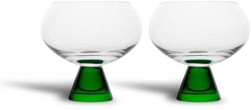 Wijnglazen set Indy groen (set van 2) - Wijnglazen by Byon in Grijs – product photo