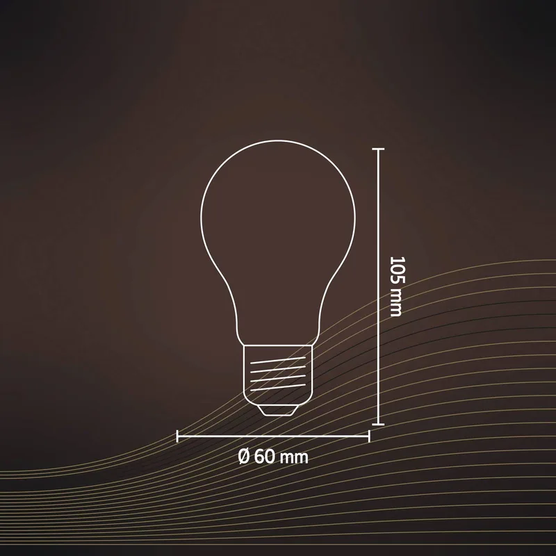 Smart LED-filamentpære E27 A60 7W Filament CCT fra Calex – produktbillede 3 af 5