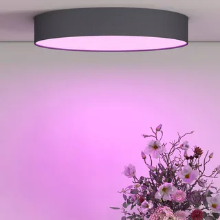 Smart LED plafondlamp Fabric, Ø 30 cm, RGBW, dimbaar by Calex in Black, White – product photo 2 of 4