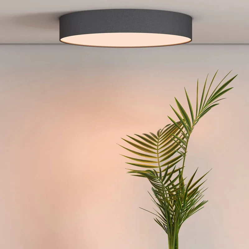 Smart LED plafondlamp Fabric, Ø 30 cm, RGBW, dimbaar by Calex in Black, White – product photo
