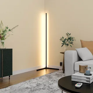 Smart LED vloerlamp met afstandsbediening RGBW van Calex in Zwart – productfoto 4 van 5
