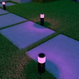 Smart Outdoor Gardenpost Sockelleuchte RGBW de Calex en Noir – photo du produit 2 sur 3