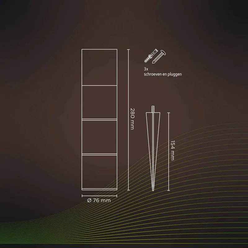 Smart Outdoor Gardenpost Sockelleuchte RGBW de Calex en Noir – photo du produit