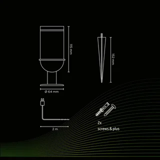 Smart Outdoor Tuinspot, CCT, RGB de Calex en Noir – photo du produit 1 sur 3
