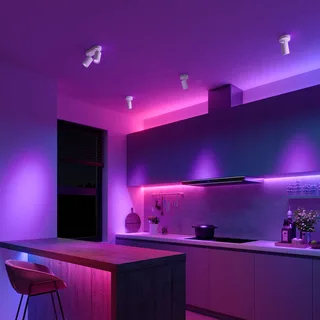 Smart plafondspot lengte 22 cm 2-lamps GU10-LED RGBW van Calex in Wit – productfoto 2 van 2