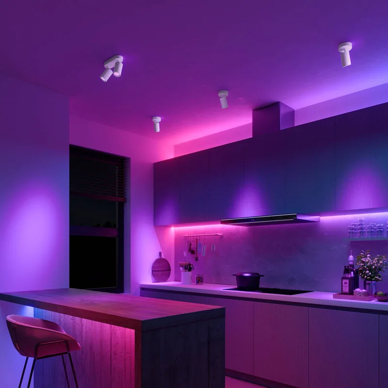 Smart plafondspot lengte 22 cm 2-lamps GU10-LED RGBW van Calex in Wit – productfoto 2 van 2