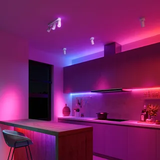 Smart plafondspot lengte 37 cm 3-lamps GU10-LED RGBW by Calex in White – product photo 2 of 2
