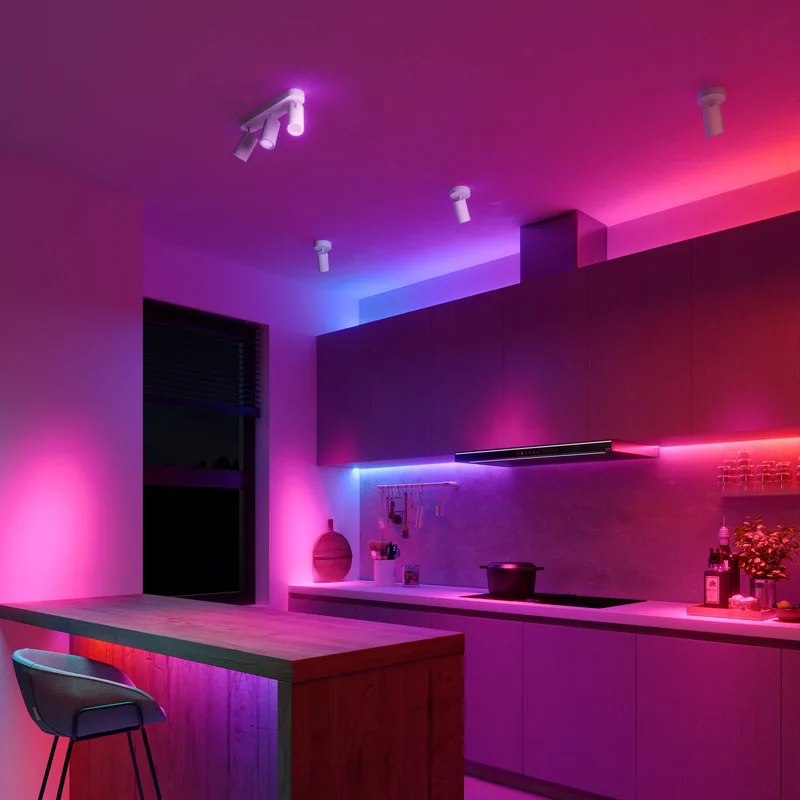 Smart plafondspot lengte 37 cm 3-lamps GU10-LED RGBW by Calex in White – product photo 2 of 2