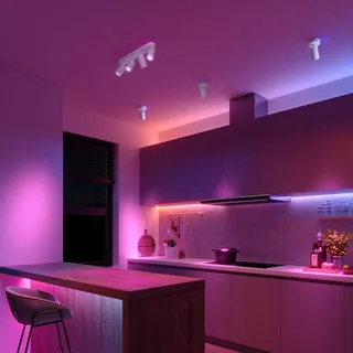 Smart plafondspot lengte 49 cm 4-lamps GU10-LED RGBW de Calex en Blanc – photo du produit 2 sur 2