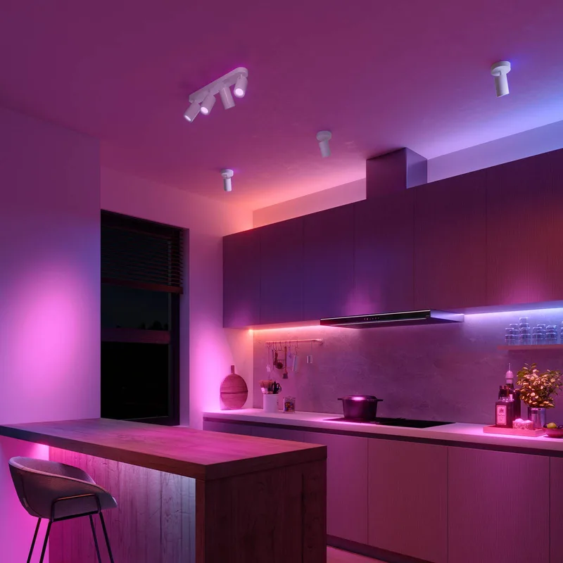 Smart plafondspot lengte 49 cm 4-lamps GU10-LED RGBW de Calex en Blanc – photo du produit 2 sur 2