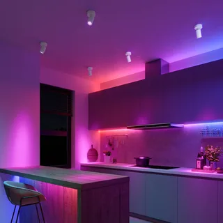 Smart plafondspot, Ø 10 cm, 1-lamp, GU10-LED RGBW by Calex in White – product photo 2 of 2